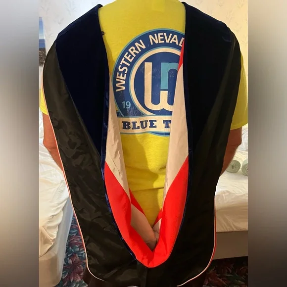 Cotrell Leonard PhD Doctoral Hood Graduation ceremony cowl Regalia Blue white OS - Picture 9 of 13